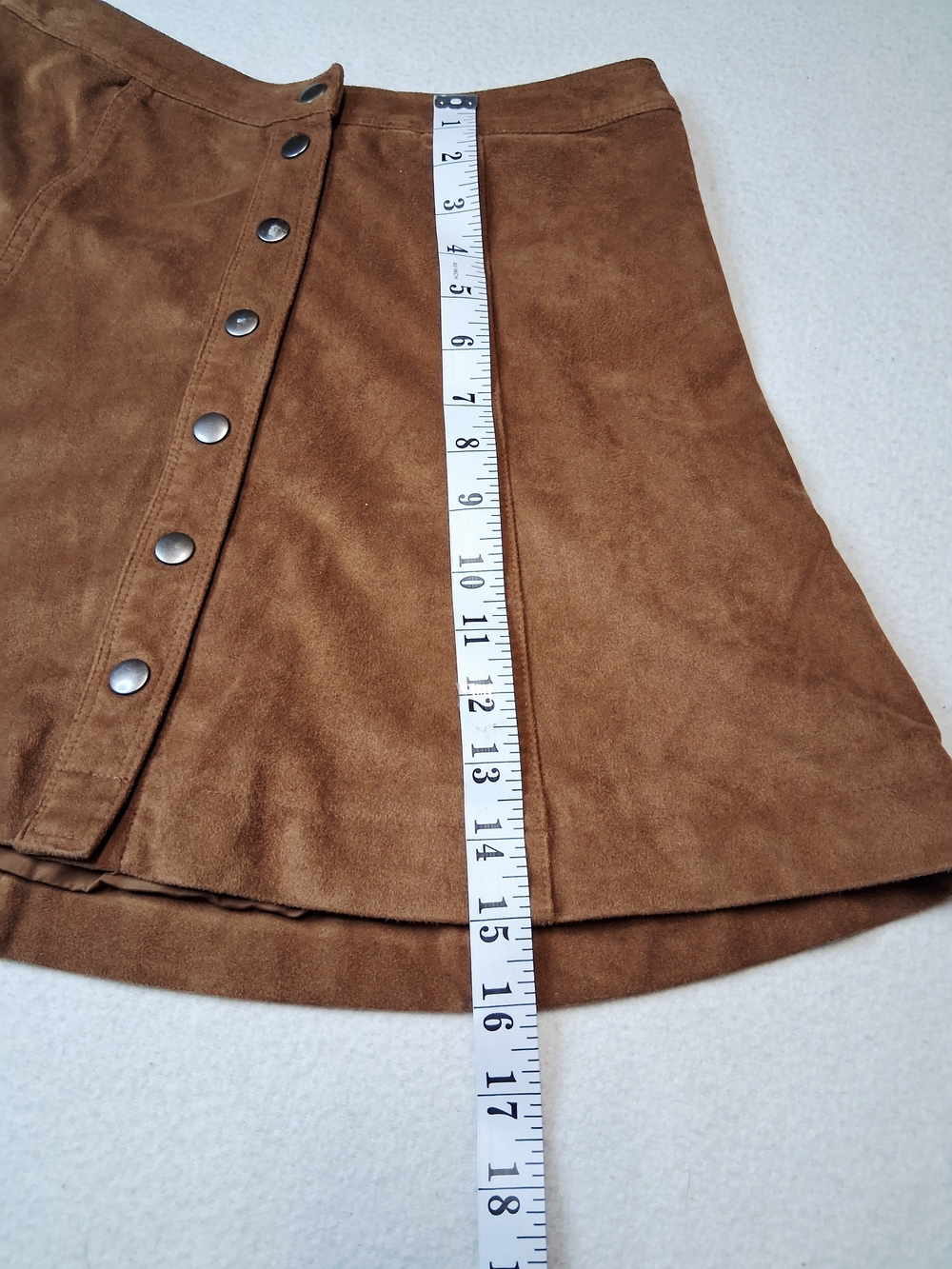 Abercrombie & Fitch Suede-Look Brown A-Line Skirt - Picture 3 of 10